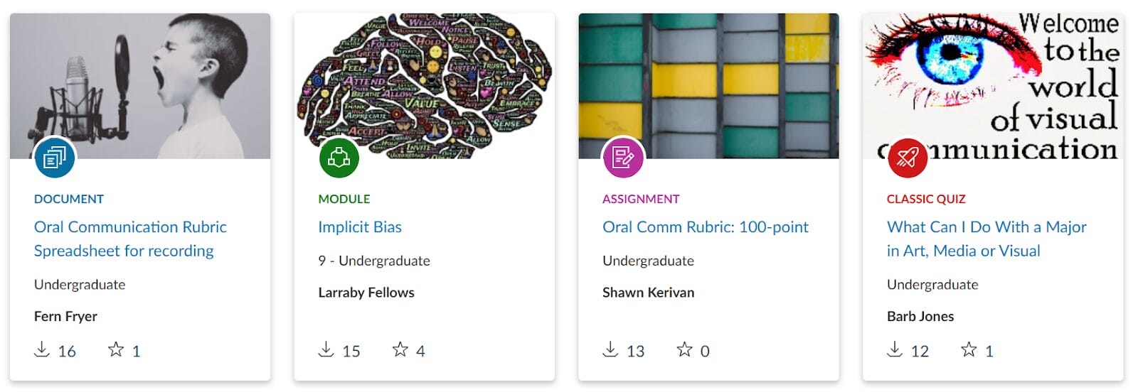 Arts communications humanities canvas commons screenshot 2