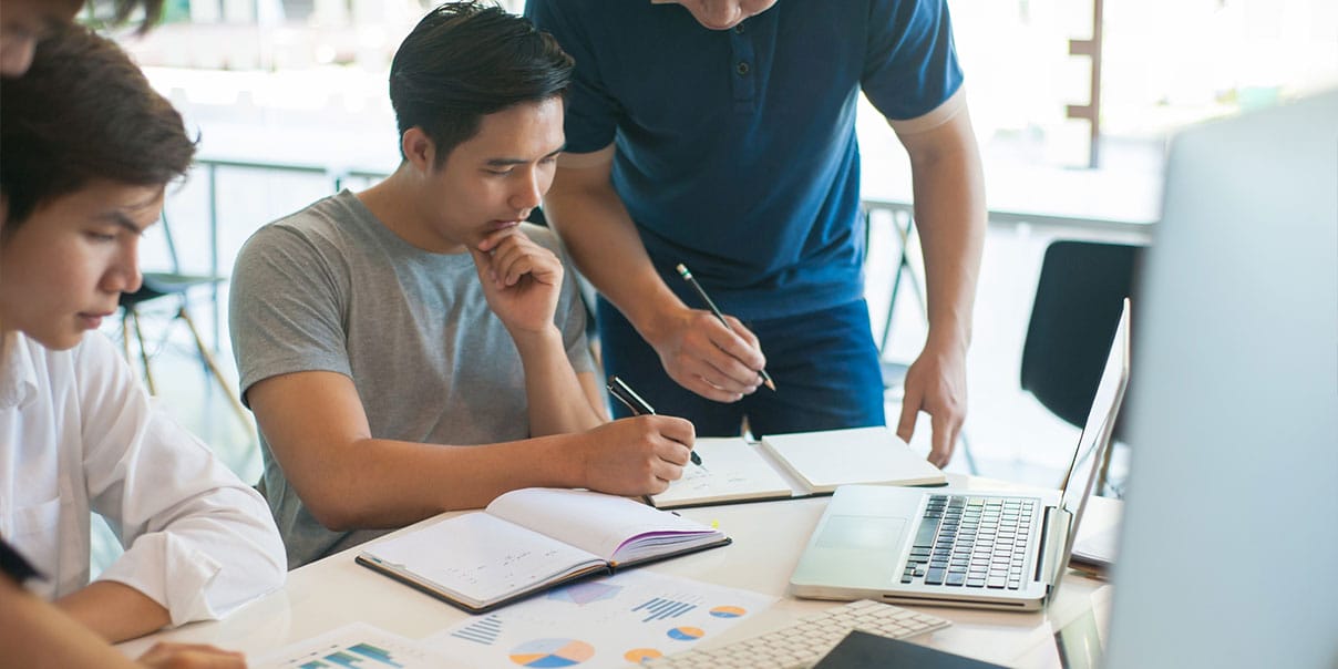 Business and accounting students receiving classroom instruction.