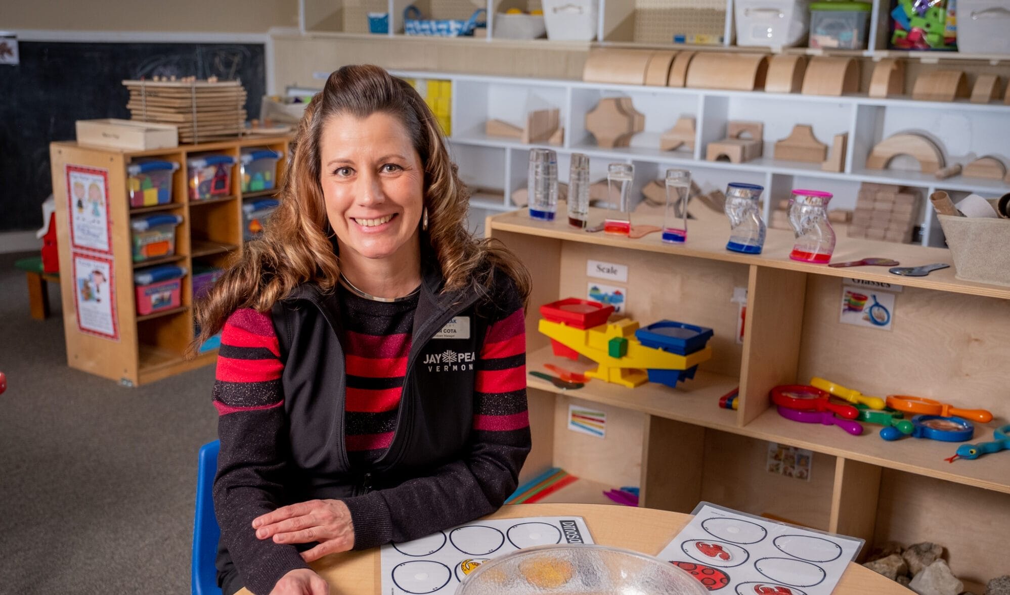 Daycare director in classroom setting